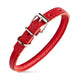 red rolled leather dog collar