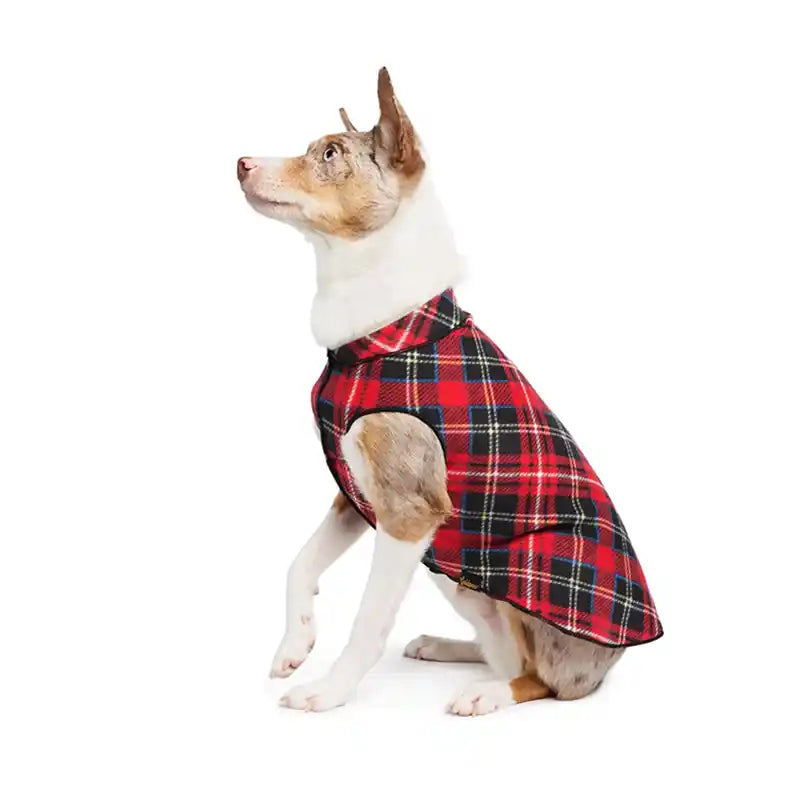 plaid fleece gold paw shirt