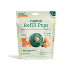 Package of Pupsicle Refill Pops for a dog toy with 'woof' branding.