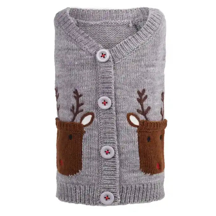 reindeer dog cardigan