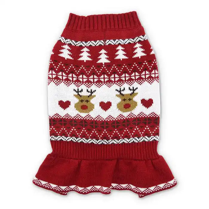 reindeer fair isle sweater dress