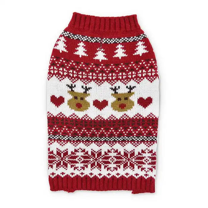 reindeer fairisle dog sweater