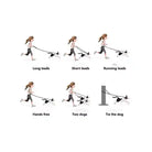 diagram of uses for MiAmore Hands-Free Multi-functional Rope Dog Leash 