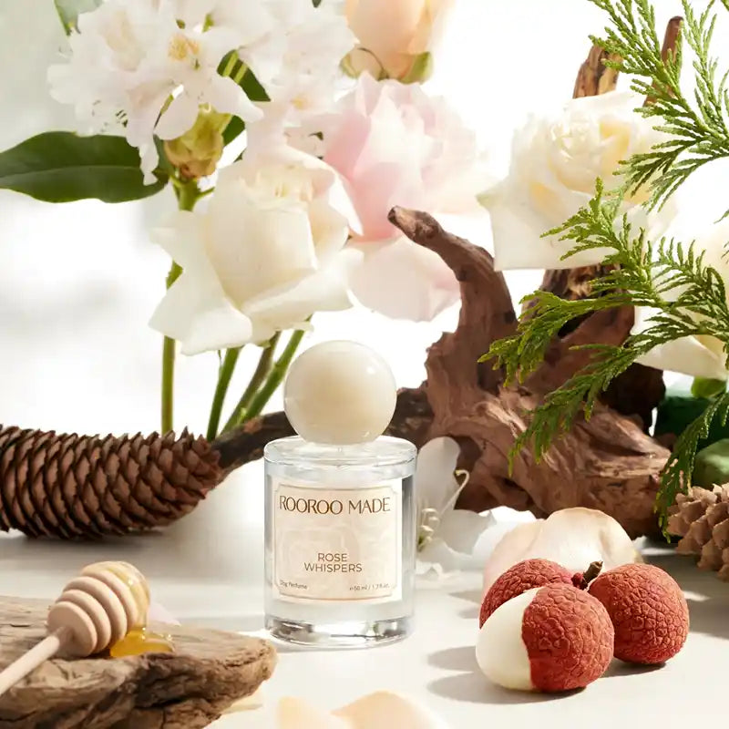 rose whispers dog perfume styled