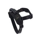 Black rover dog harness on a white background