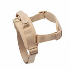 Beige rover dog harness on a white background