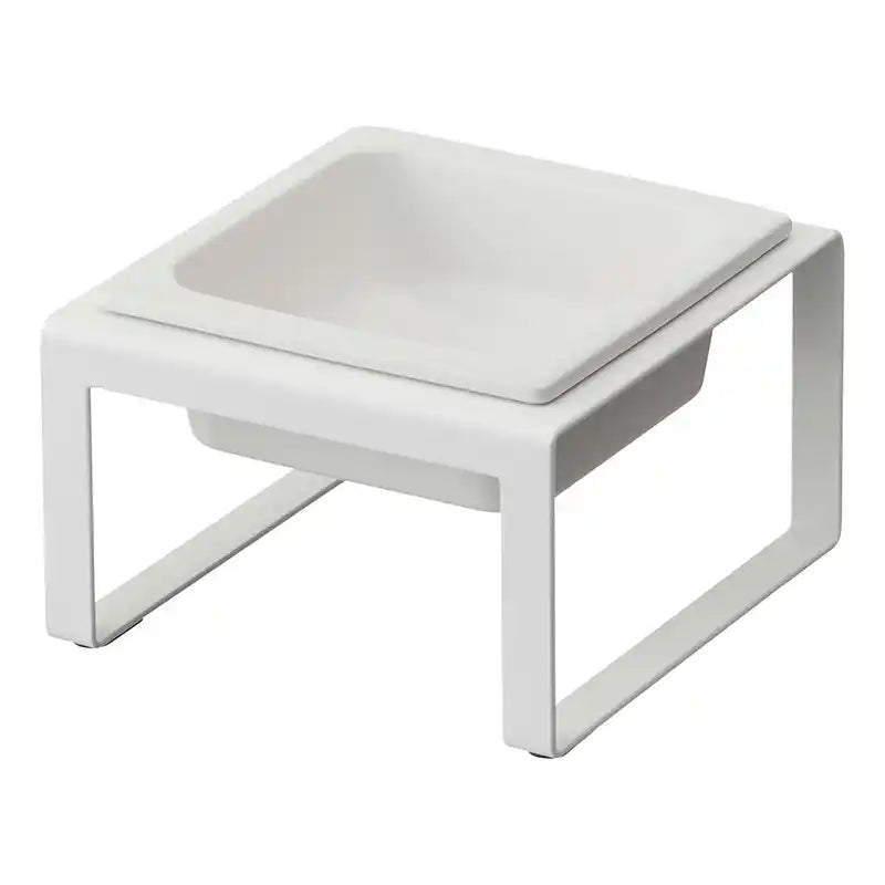 yamakazi single pet bowl in white