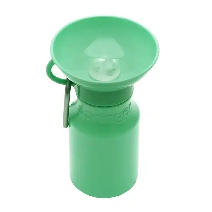 Springer Mini Travel Water Bottle for Dogs in Green