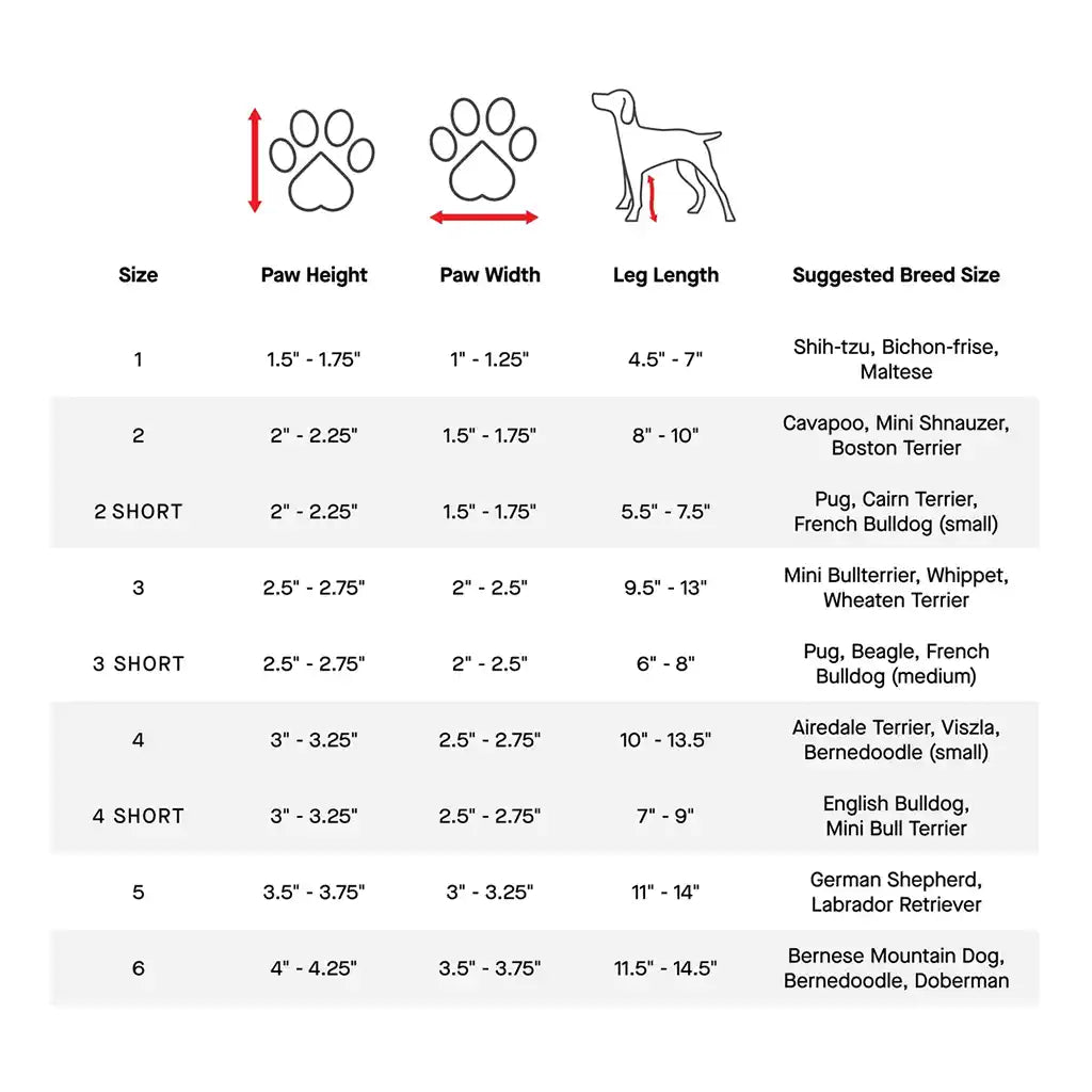 suspender boots sizing chart