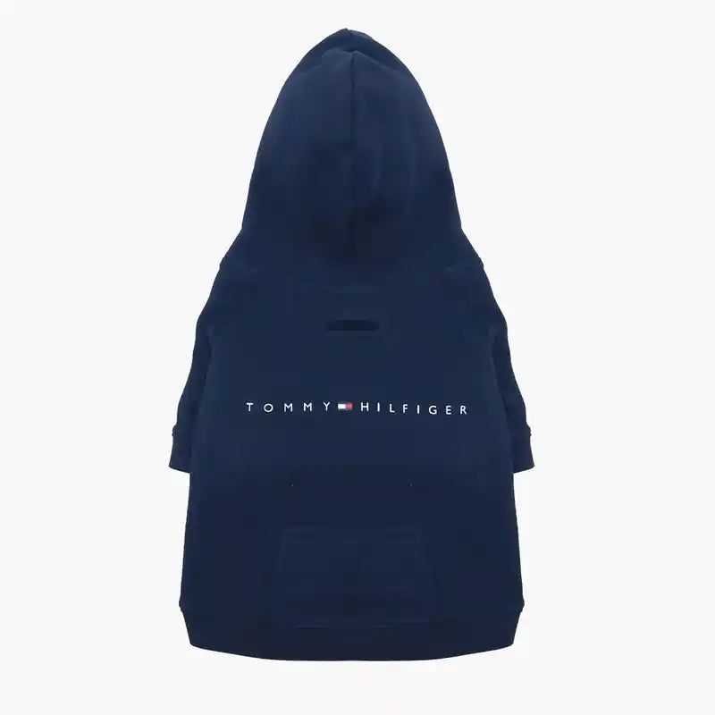 Tommy Hilfiger navy dog hoodie with hood and back logo