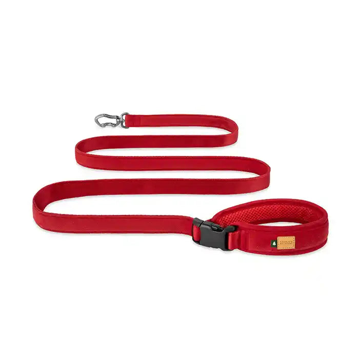 charlie's backyard town dog leash with padded handle in red