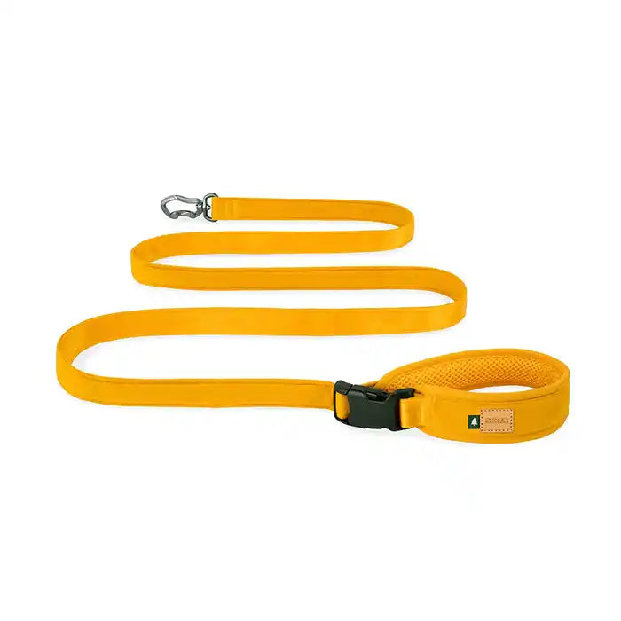 charlie's backyard town dog leash with padded handle in yellow