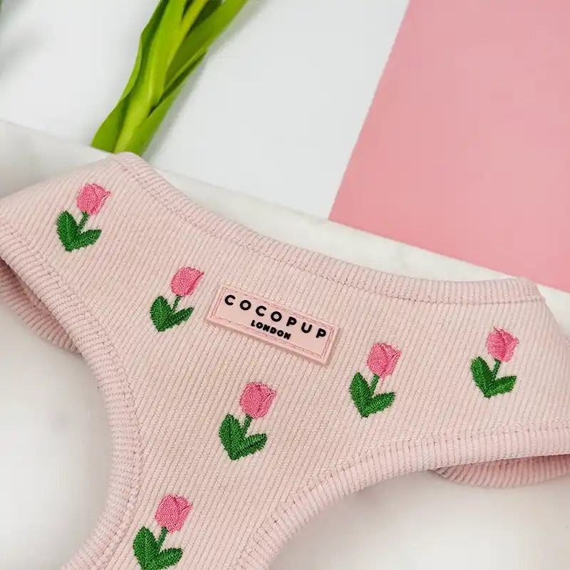 closeup of tulips dog harness