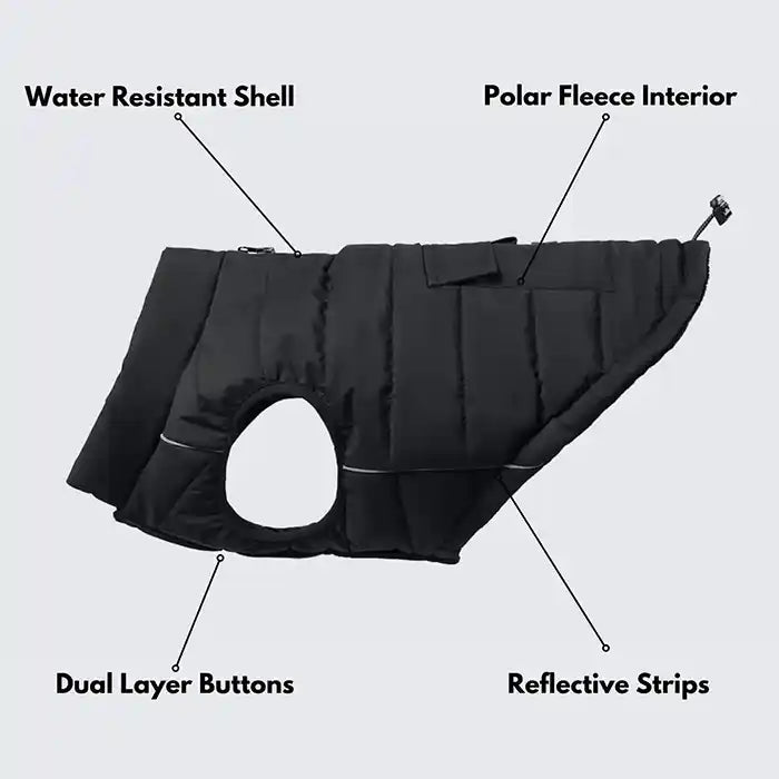 warmshield dog jacket features 