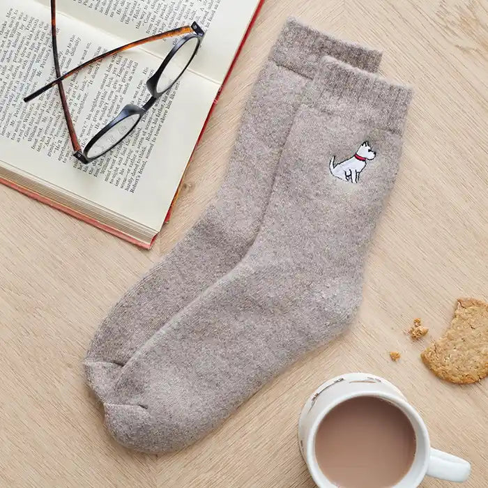 westie dog walking socks