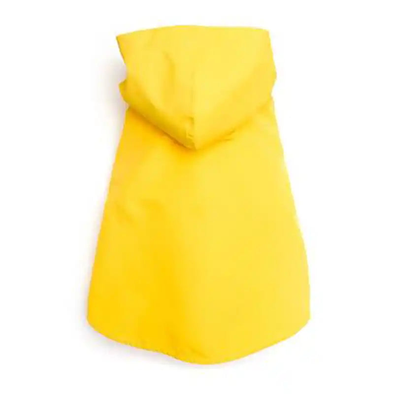 yellow poncho raincoat for dogs backside