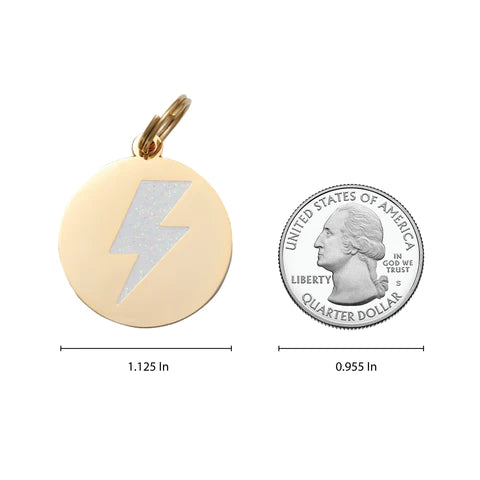 Lightning Bolt - Enamel Dog Charm/ID Tag