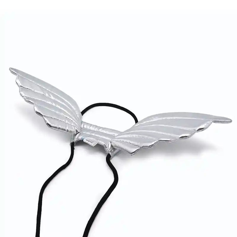 silver angel wings pet costume