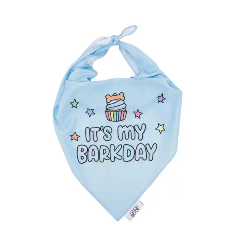 blue dog birthday bandana