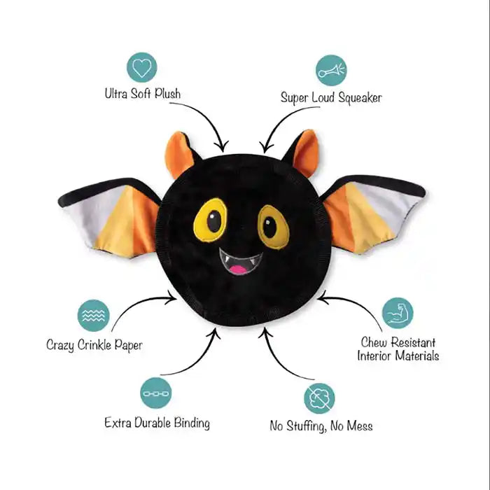 durable bat dog toy diagram