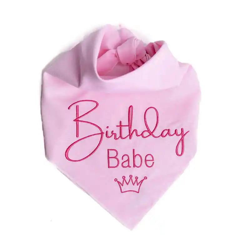 birthday babe pink dog bandana