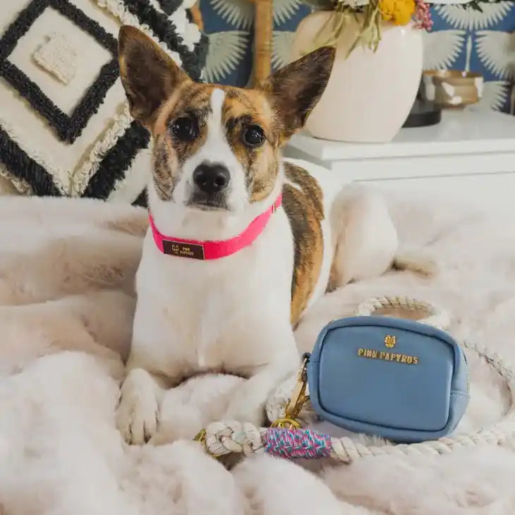 pink papyrus bff poop bag dispenser with puppy