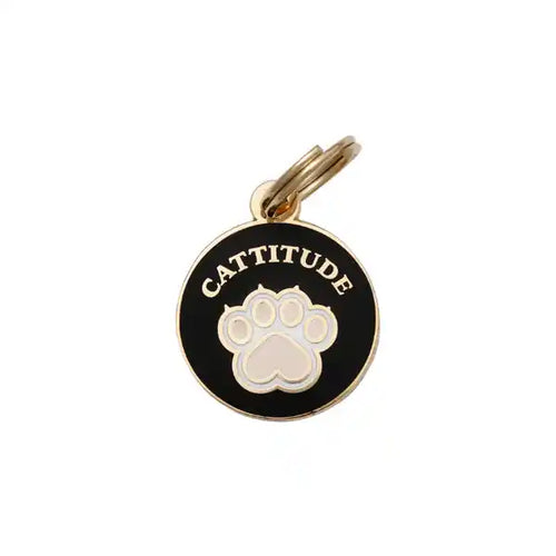 Cattitude Cat Enamel ID Tag