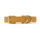 mustard saffiano faux leather luxury dog collar
