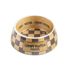 chewy vuiton parody checker melamine pet food / water bowl