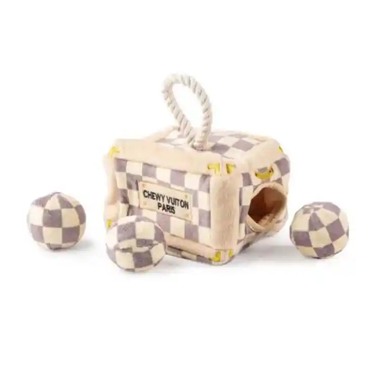 chewy vuiton trunk burrow toy