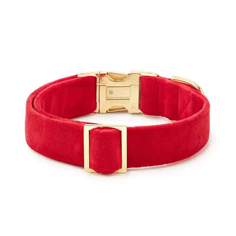 Foggy Dog Cranberry Red Velvet Dog Collar