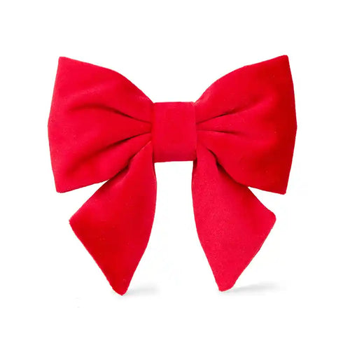 foggy dog cranberry red lady bow 