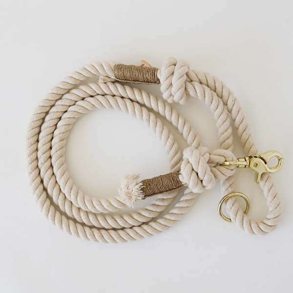cream rope leash