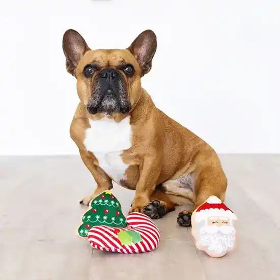 Frenchie with 'Dear Santa' Small Plush Dog Toys 