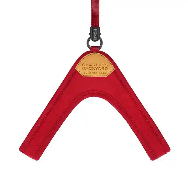 charlie's backyard adjustable easy dog harness red
