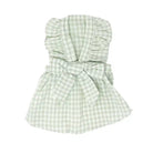 green gingham dog dress 
