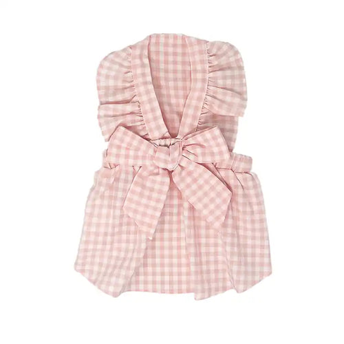 pink gingham dog dress