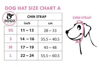 rudolph hat for pets size chart
