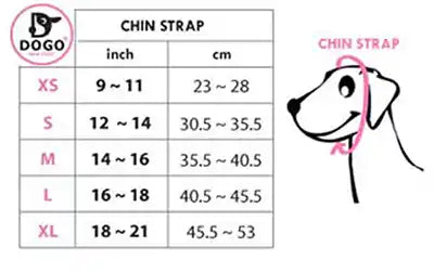 shark hat dog costume size chart
