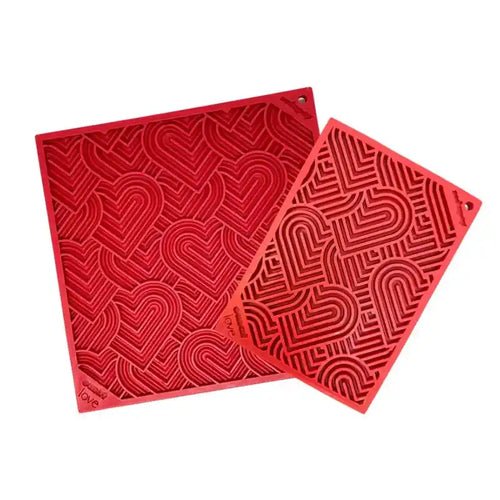 red hearts pet lick mat small & large