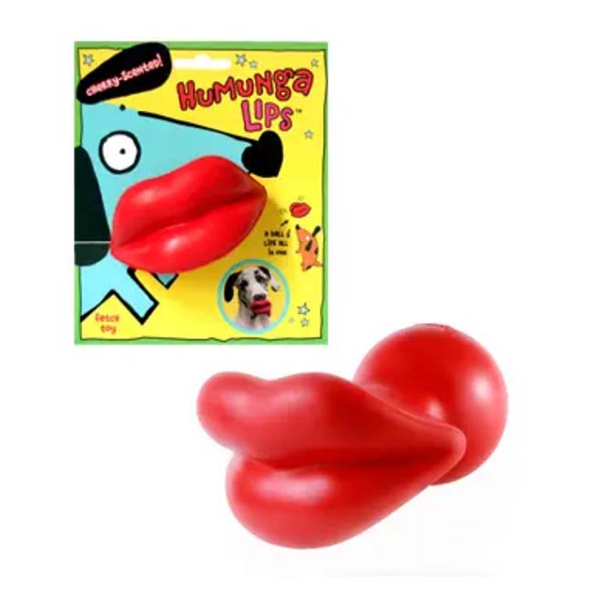 Humunga Lips Dog Toy packaging