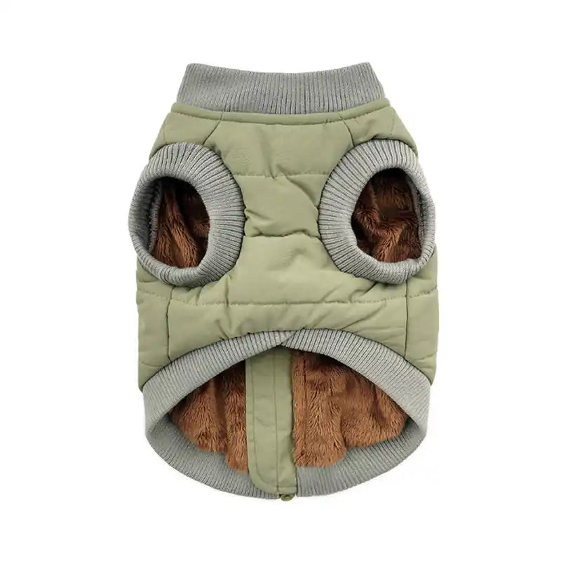 charlie's backyard padded harness jacket front in green