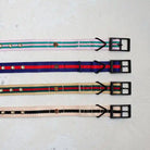 saint rue le classic collar with rose emblem and gold antique / matte black hardware