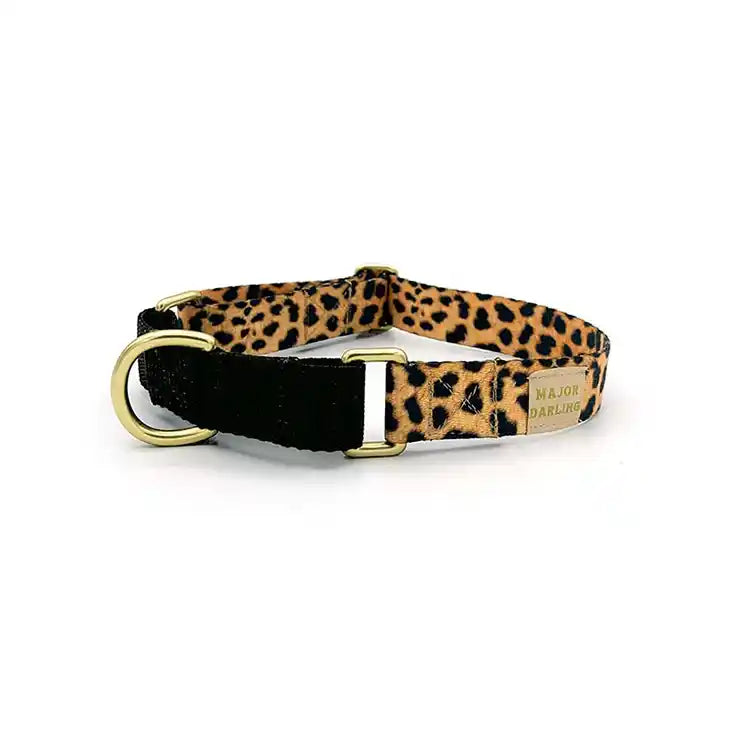 Leopard Pattern Martingale Collar
