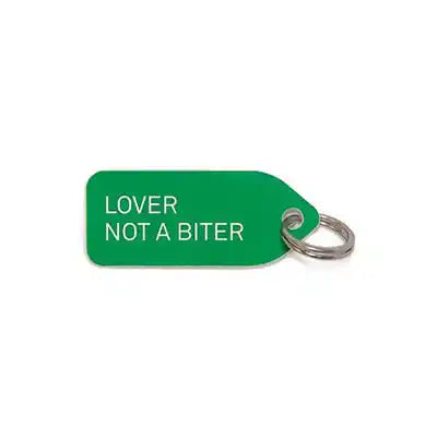 growlees "lover not a biter" dog charm green