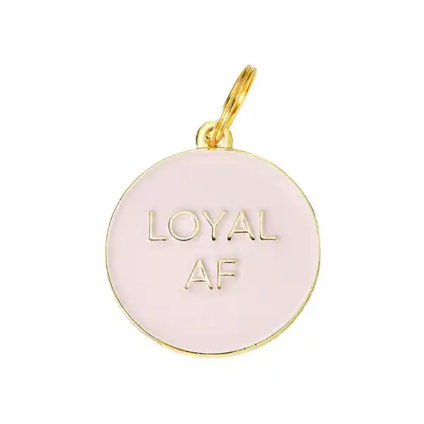 two tails LOYAL AF dog ID tag