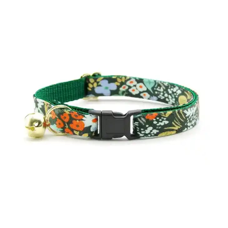 Made By Cleo Rifle Paper Co Meadow Green Floral Cat Dog Breakaway Collar