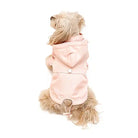 Blush Pink Waterproof Raincoat with Tie Dye Fleece Lining back view