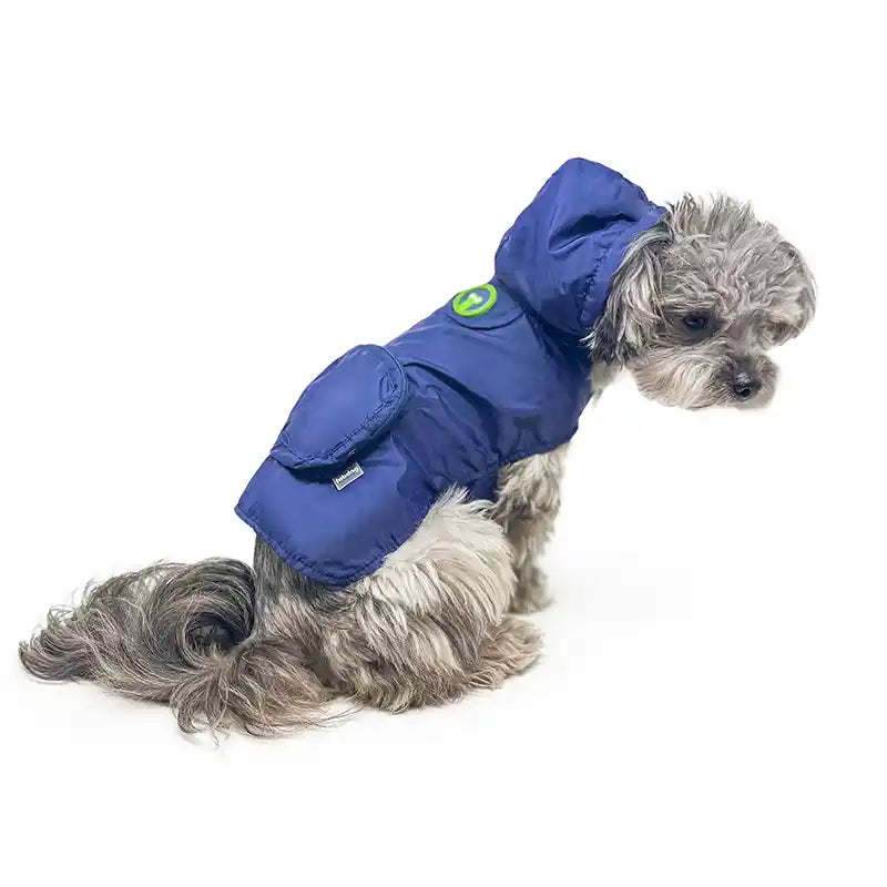 navy dog rain jacket windbreaker coat styled