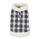 Blue Plaid Shearling Dog Jacket